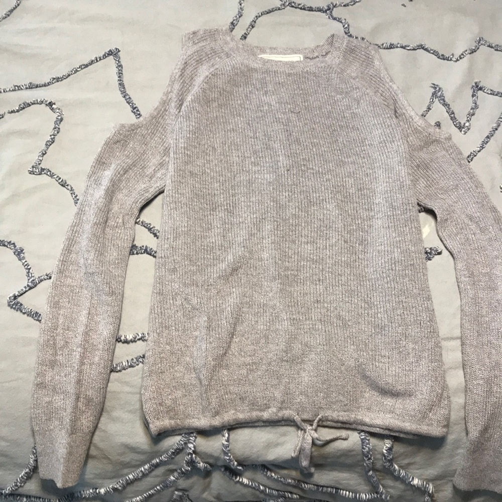 Grey shoulder sweater